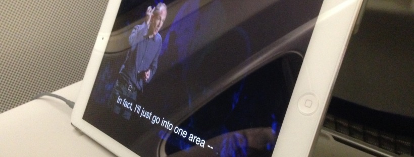 TED-puhe lentokoneessa iPadilta